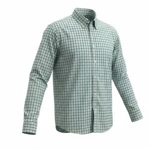 Untuckit Men's Green Plaid Button-Down Shirt size L
